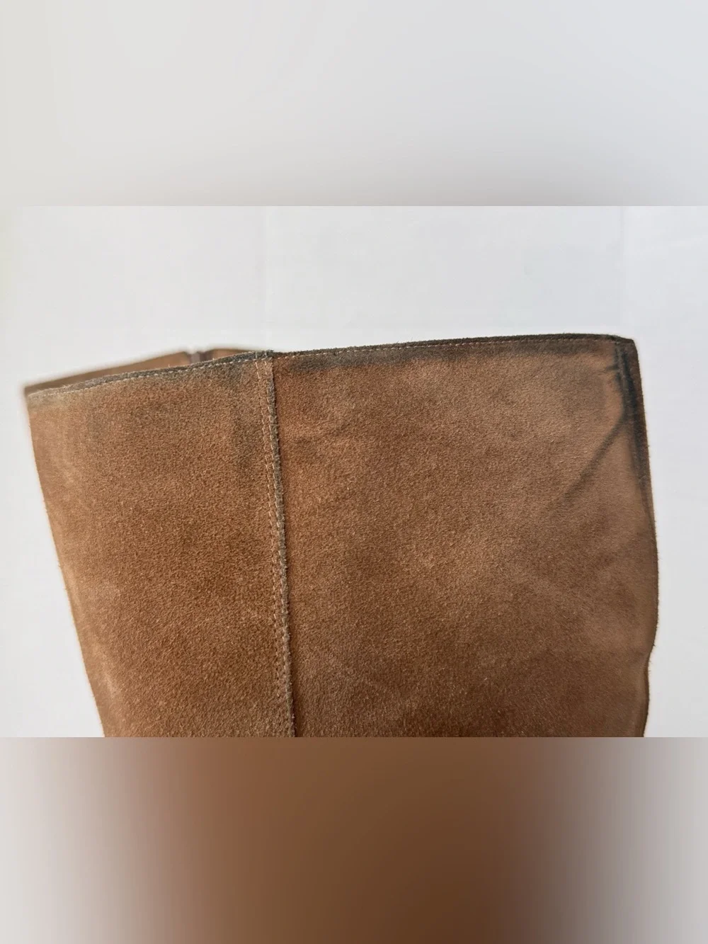 vintage 90s ralph lauren blue label tan suede tall heel boots size 8 *Flaws - Picture 5 of 15